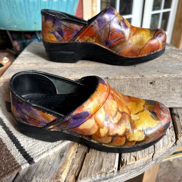 Dansko Fresco XP Floral Clogs Staples Sz 39 Professional Nurse Comfort Shoes - Picture 2 of 10